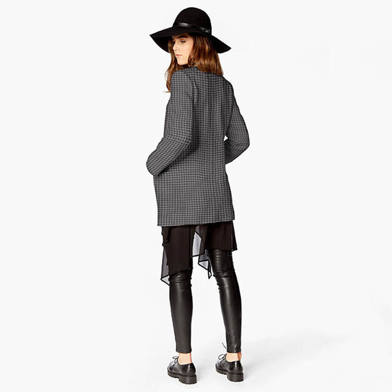 maglia jacquard garzata, quadri – grigio scuro, image number 9