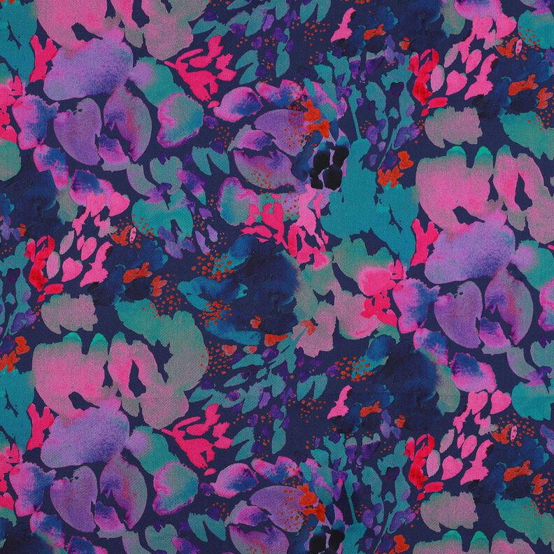 satin di cotone Presence Charcole stampa digitale | Nerida Hansen – blu notte/lavanda,  image number 1