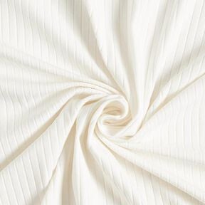 jersey a coste, tinta unita – bianco lana, 