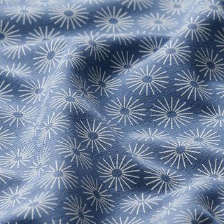 jersey di cotone, brillano i fiori – colore blu jeans, 