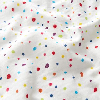 mussolina / tessuto doppio increspato pois colorati – bianco lana/mix di colori, 
