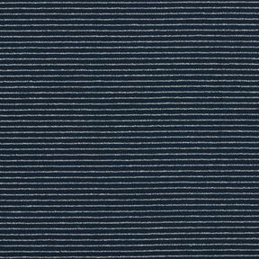Jersey di cotone rigato lurex – blu notte/argento, 