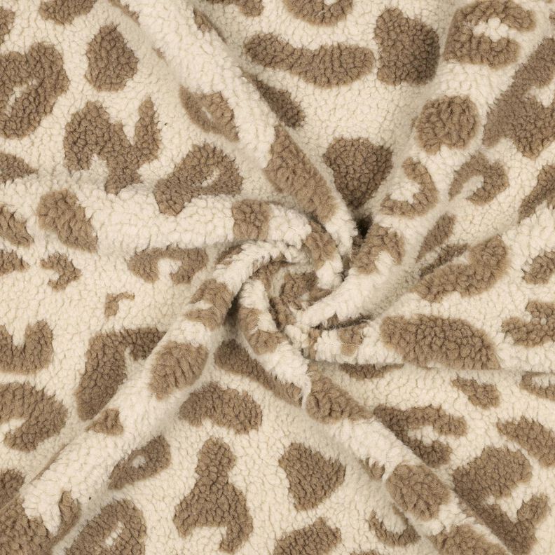 tessuto peluche leopardo – naturale/talpa scuro, image number 3