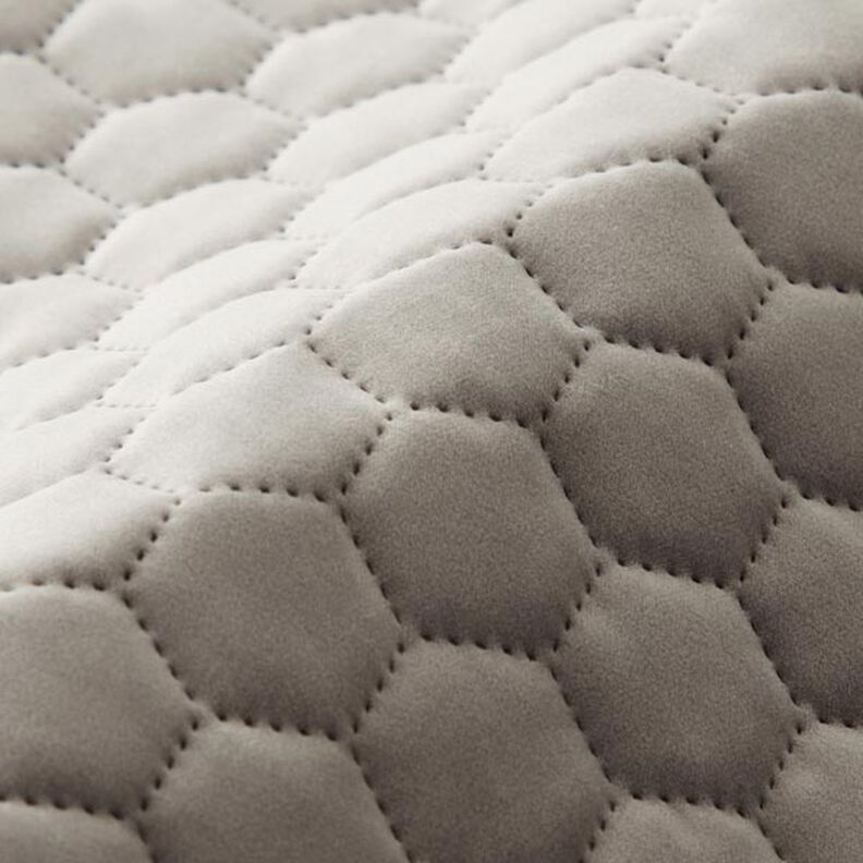 tessuto tappezzeria velluto trapuntato motivo a nido d’ape – grigio,  image number 2