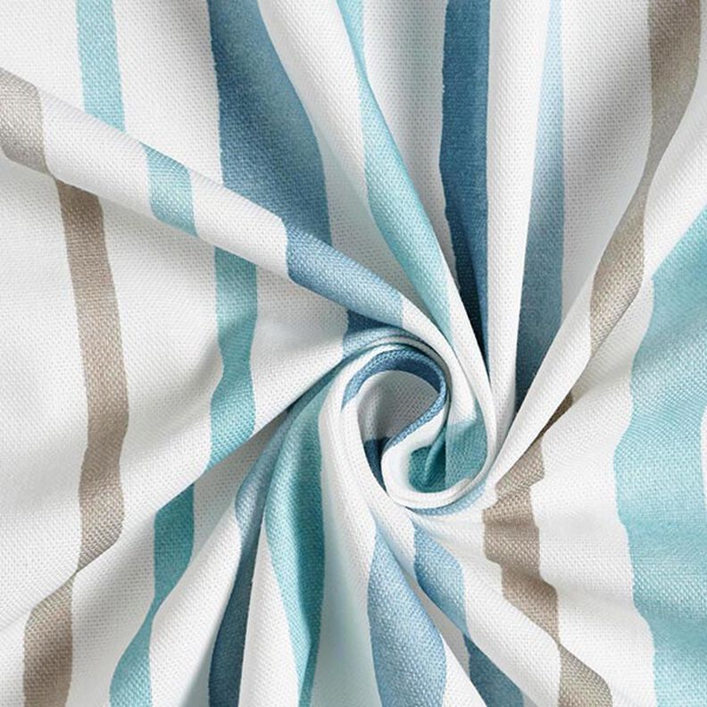 tessuto arredo mezzo panama, righe acquerello – bianco/blu,  image number 3