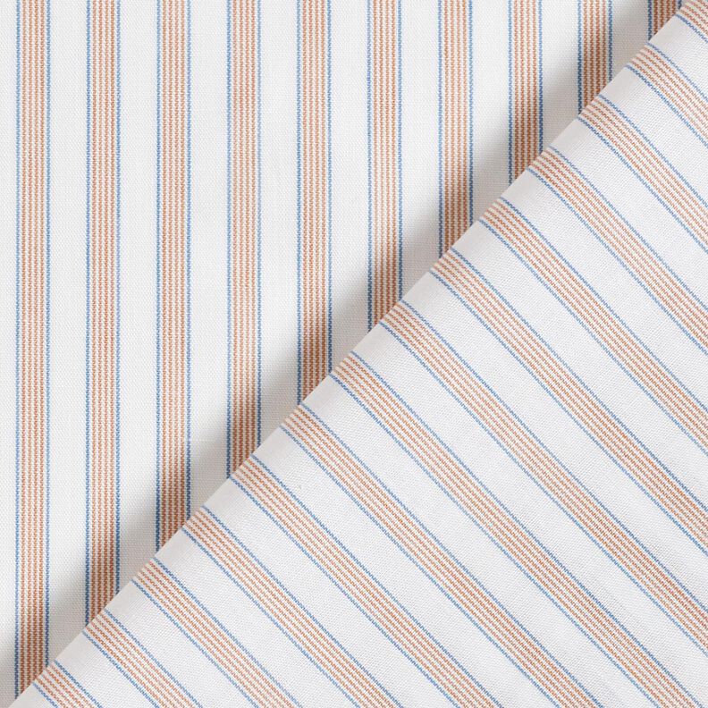 Tessuto di cotone a righe bicolori – bianco lana/albicocca,  image number 4