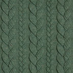 Jersey jacquard, cloqué, motivi a treccia – verde scuro, 