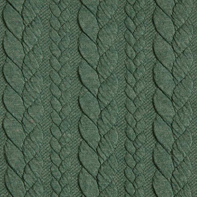 Jersey jacquard, cloqué, motivi a treccia – verde scuro,  image number 1