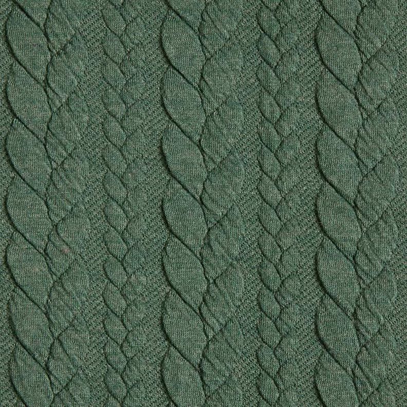 Jersey jacquard, cloqué, motivi a treccia – verde scuro,  image number 1