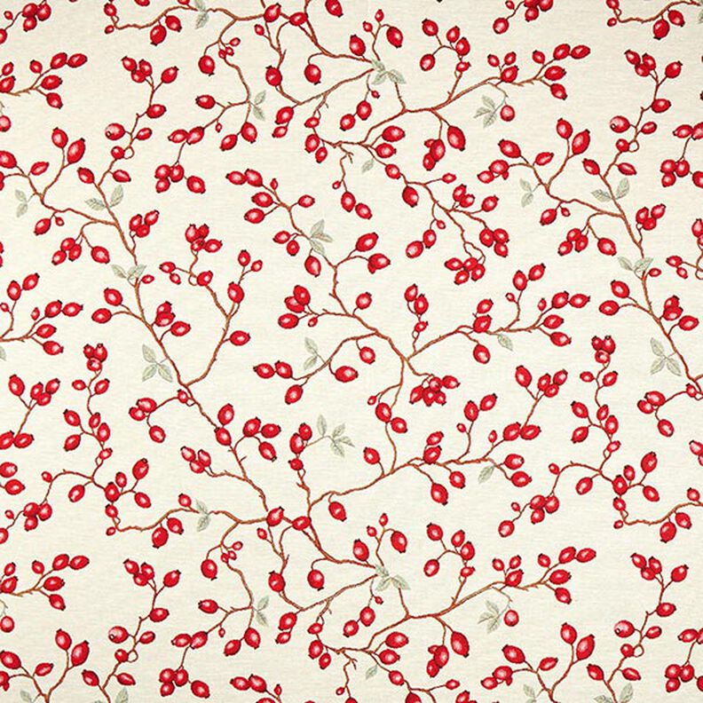 tessuto arredo gobelin rosa canina – beige chiaro/rosso, image number 1