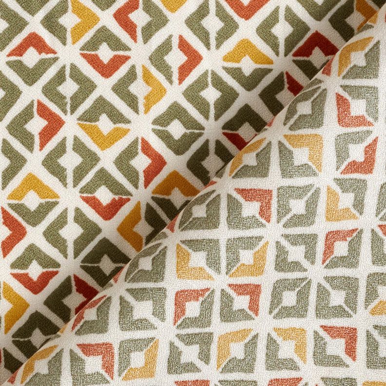 Crêpe di viscosa con losanghe retrò – beige/cachi,  image number 4