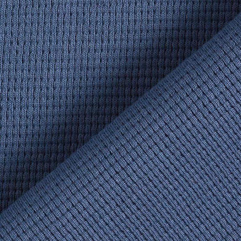 jersey di cotone, nido d’ape mini, tinta unita – colore blu jeans,  image number 4