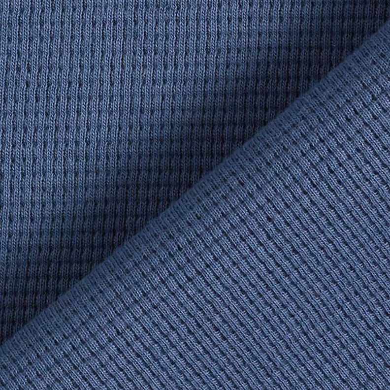 jersey di cotone, nido d’ape mini, tinta unita – colore blu jeans,  image number 4