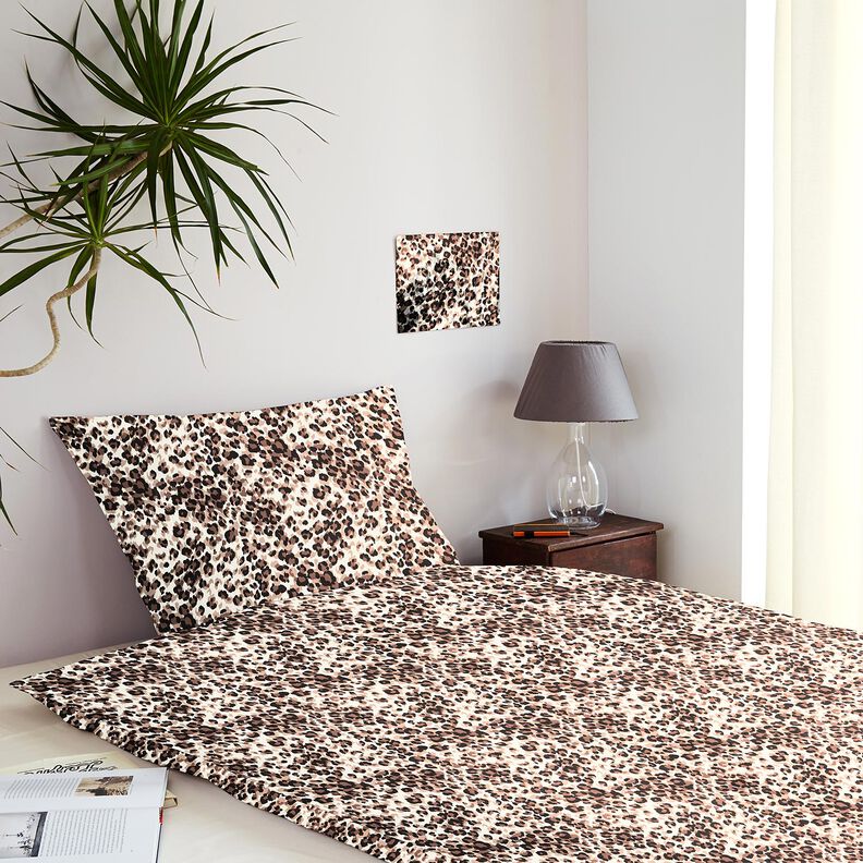 tessuto in cotone cretonne Pois Leopardato &ndash; beige chiaro/nero,  image number 6