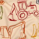 French terry, felpa estiva Veicoli da cantiere | Poppy Fabrics – beige/blu marino, 