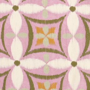 tessuto arredo tessuti canvas Aspetto ricamato grande – violetto pastello/beige chiaro, 
