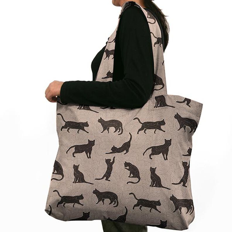 tessuto arredo mezzo panama Gatti – nero,  image number 7