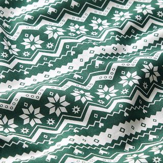 tessuto in cotone popeline Motivo norvegese – verde abete, 
