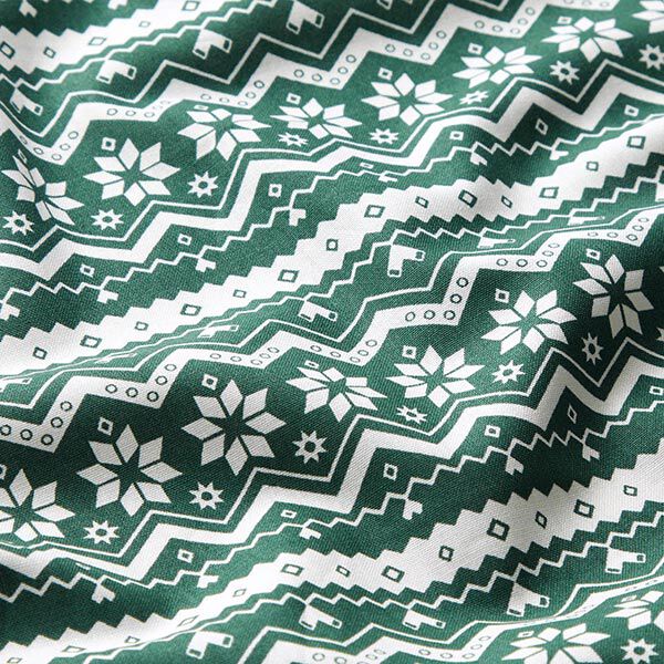 tessuto in cotone popeline Motivo norvegese – verde abete, image number 2