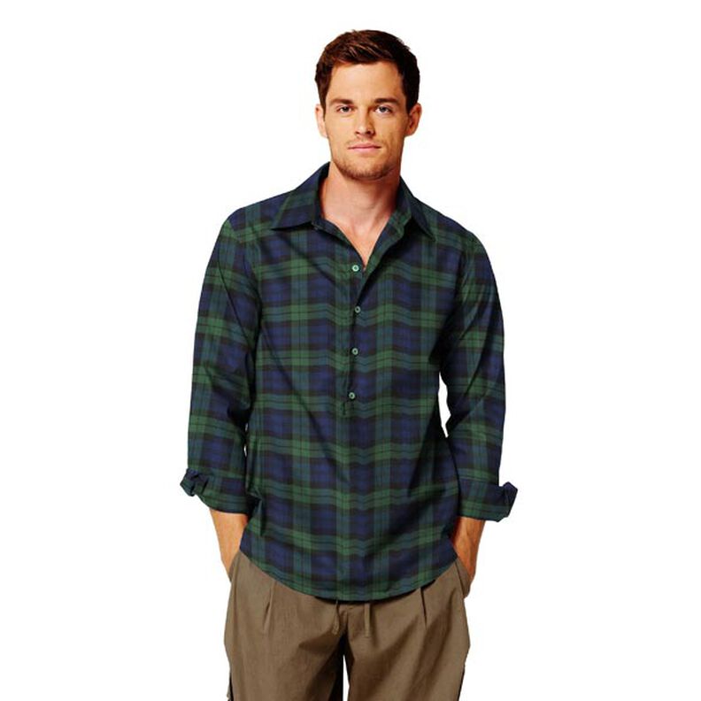 quadri scozzesi stretch – blu marino/verde,  image number 4