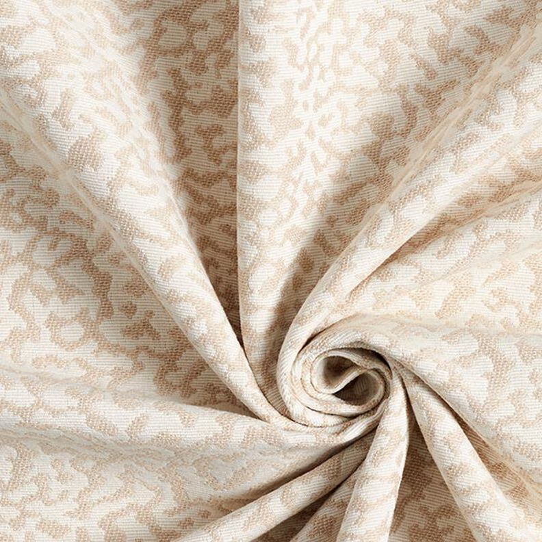 tessuto da rivestimento jacquard, motivo leopardato astratto, grande – crema/beige,  image number 3