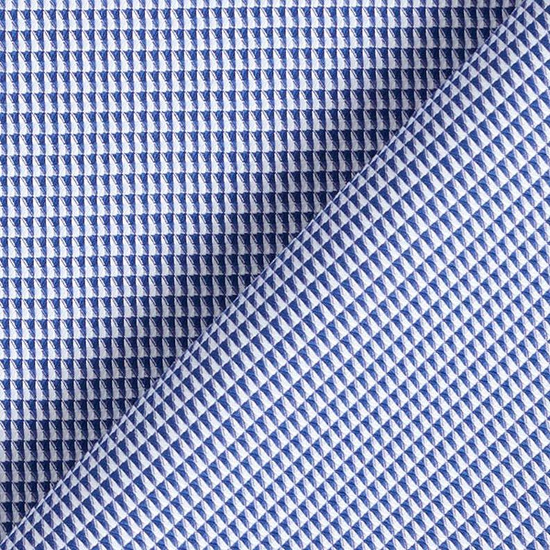 tessuto per camicie, piccoli triangoli – bianco/blu marino,  image number 4