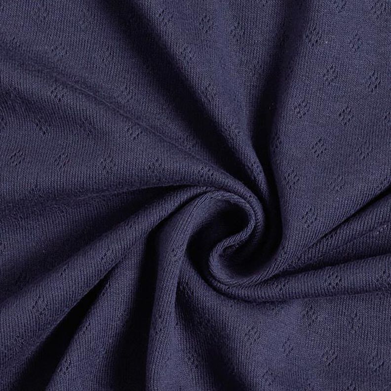 jersey maglia fine con motivi traforati – blu marino,  image number 5