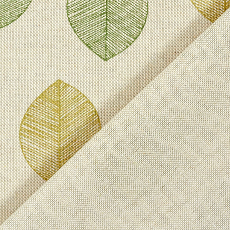 tessuto arredo mezzo panama  foglie – naturale,  image number 4