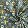 cotone rivestito Piastrelle artistiche – petrolio/giallo,  thumbnail number 4