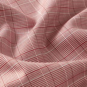 Misto cotone Principe di Galles – bianco/rosso borgogna,  Misto cotone Principe di Galles – bianco/rosso borgogna,