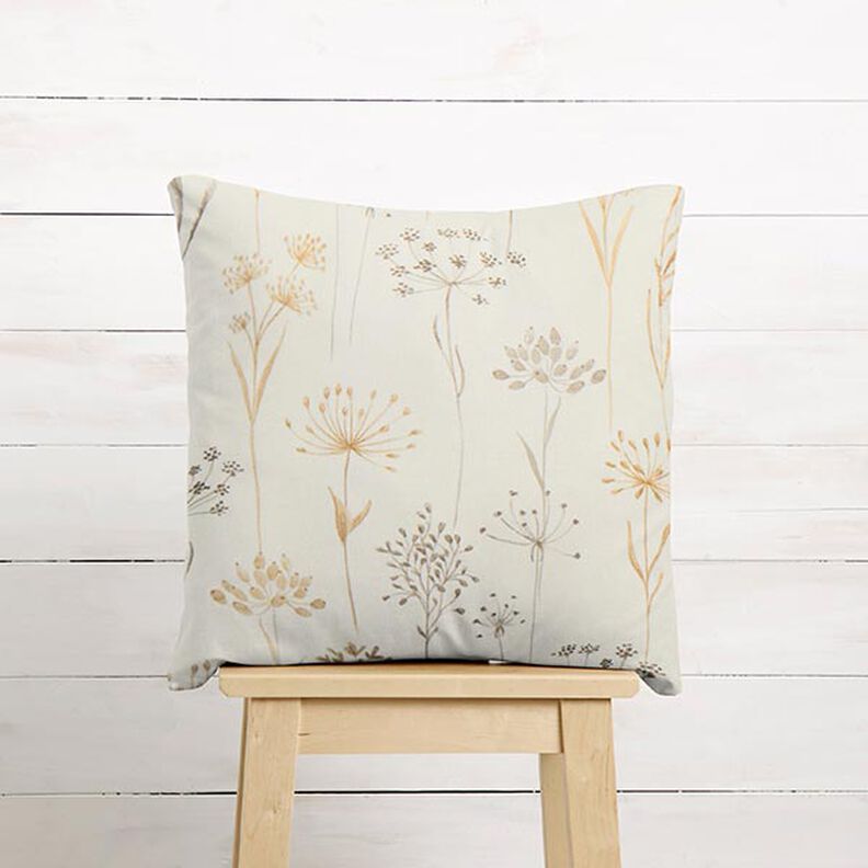 tessuto arredo mezzo panama Fiori secchi – beige chiaro,  image number 7