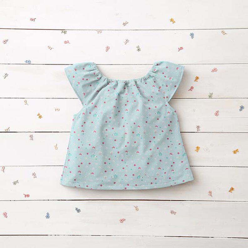 popeline Riccio e funghi – azzurro baby, image number 6