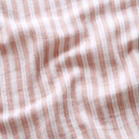 mussolina / tessuto doppio increspato double face Righe – rosa anticato/bianco, 