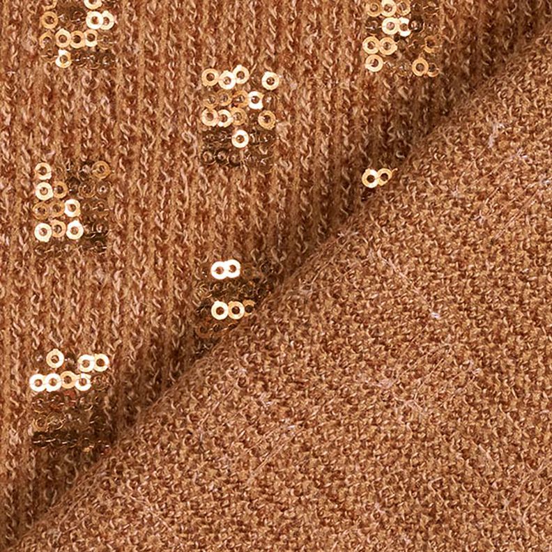 Tasche in maglia con quadrati di paillettes – caramello, image number 4