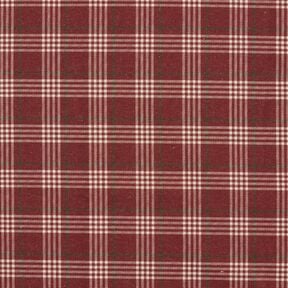 tessuto arredo mezzo panama Quadri classici – rosso borgogna/naturale, 