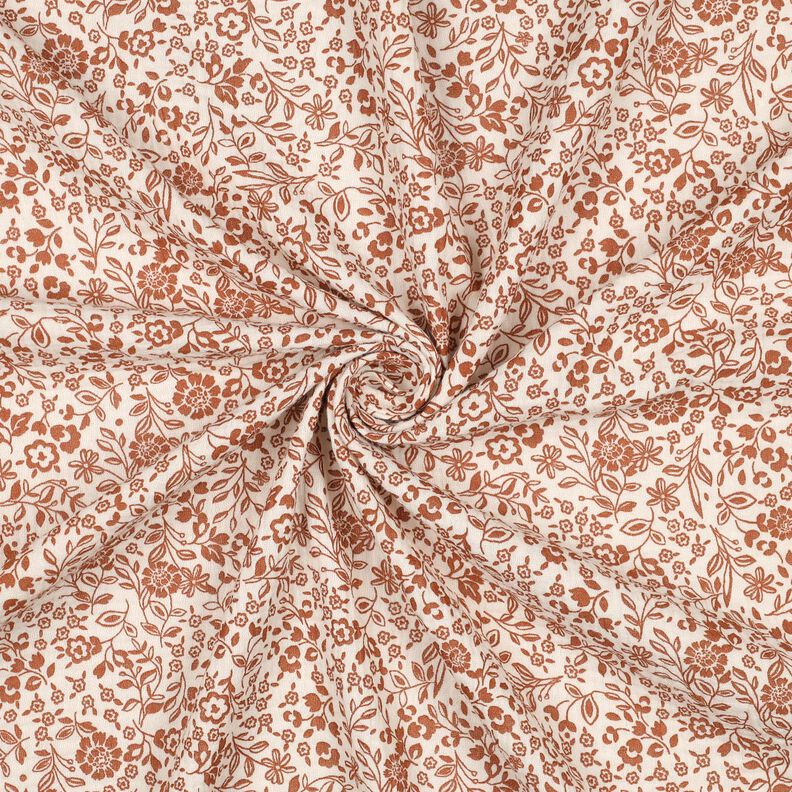 mussolina / tessuto doppio increspato Fiorellini bicolori  | Poppy Fabrics – beige chiaro/caramello,  image number 3