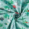 tessuto in cotone cretonne Asini e pavoni – eucalipto,  thumbnail number 3