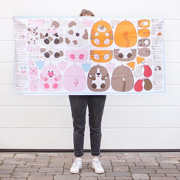 HAPPY FARM Cut & Sew, taglio di tessuto in cotone con animali della fattoria [ 80 x 155 cm ] |,  image number 4