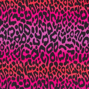 French terry, felpa estiva Leopardo a colore sfumato stampa digitale | by Poppy – porpora/rosso, 