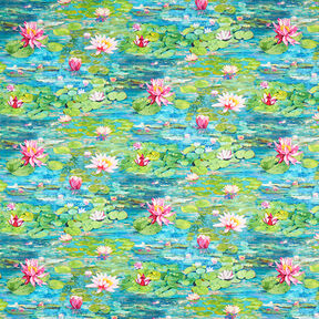 tessuto arredo, stampa digitale, Monet – turchese, 