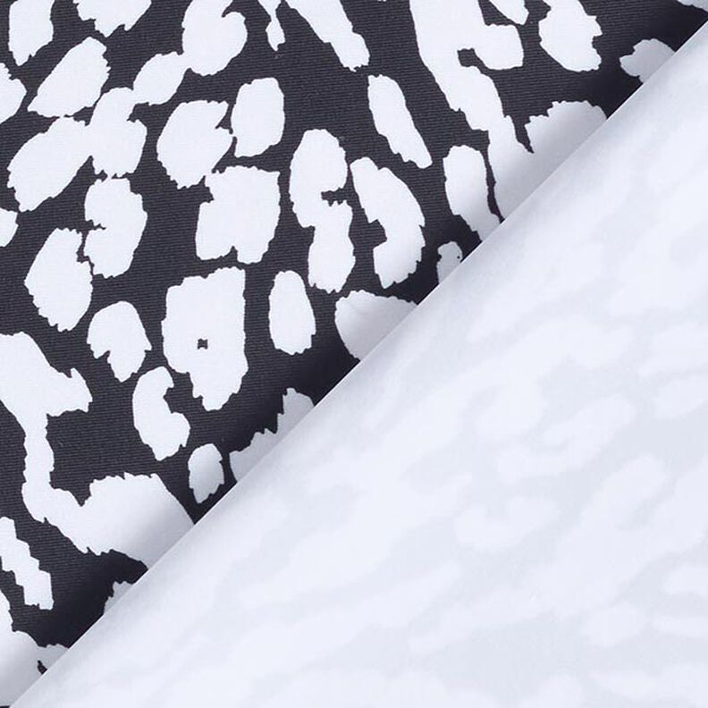 tessuto per costumi da bagno, motivo leopardato – bianco/nero,  image number 4