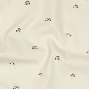 GOTS popeline di cotone Piccoli arcobaleni | Poppy Fabrics – naturale/marrone capriolo, 