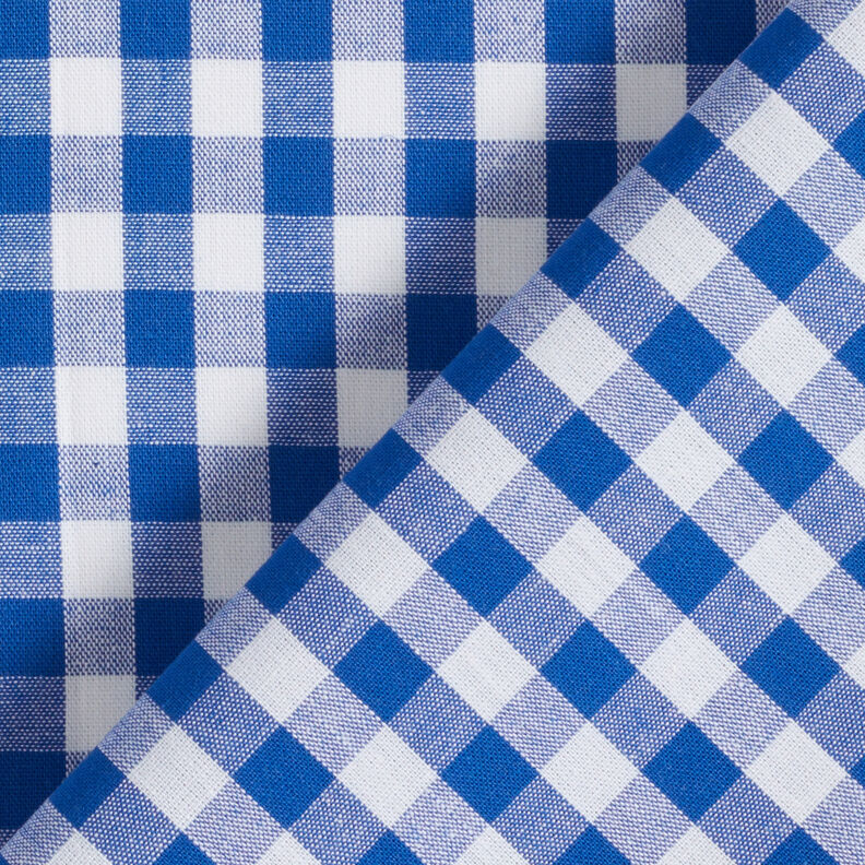 tessuto in cotone Quadro vichy 1 cm – blu reale/bianco, image number 4
