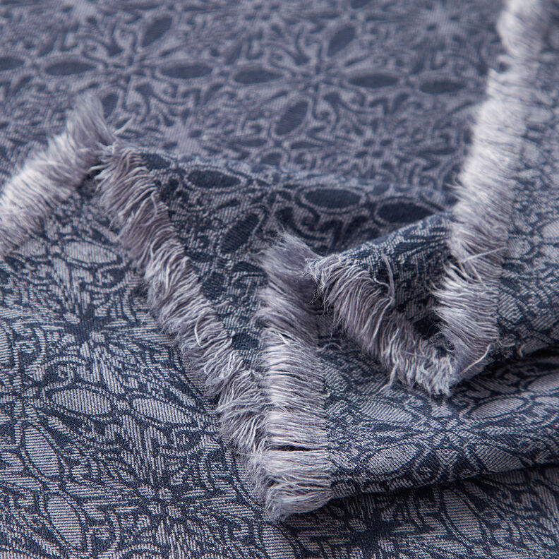 Jacquard elasticizzato con motivi ornamentali – colore blu jeans,  image number 5