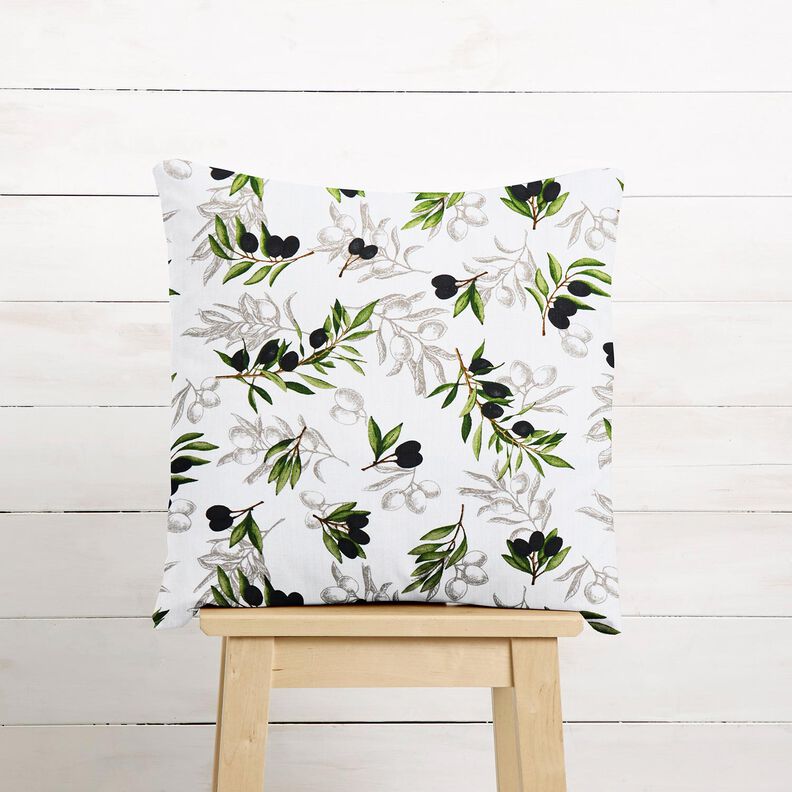 tessuto arredo panama Olive – bianco/nero,  image number 7