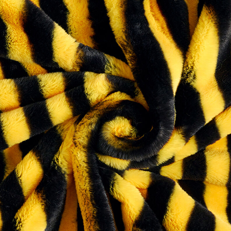 pelliccia sintetica, righe ape – nero/giallo,  image number 4