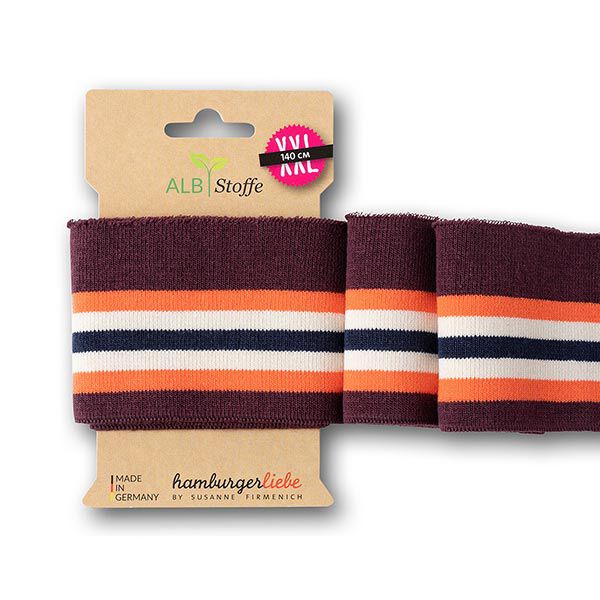 GOTS tessuto in maglia per bordi e polsini CUFF ME COLLEGE [ 140 cm | 7 cm ] | Albstoffe – rosso,  image number 1