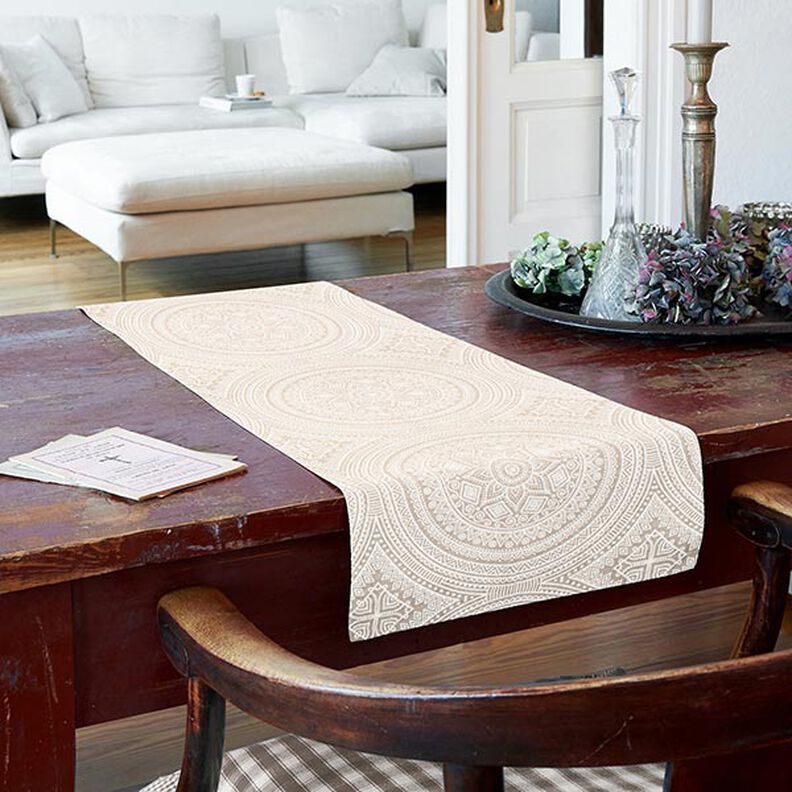 tessuto arredo tessuti canvas mandala – naturale/bianco,  image number 8