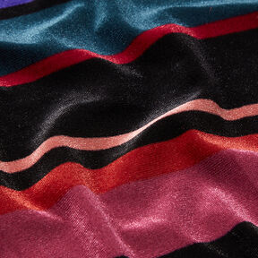Velluto elasticizzato con righe a blocchi – nero, 