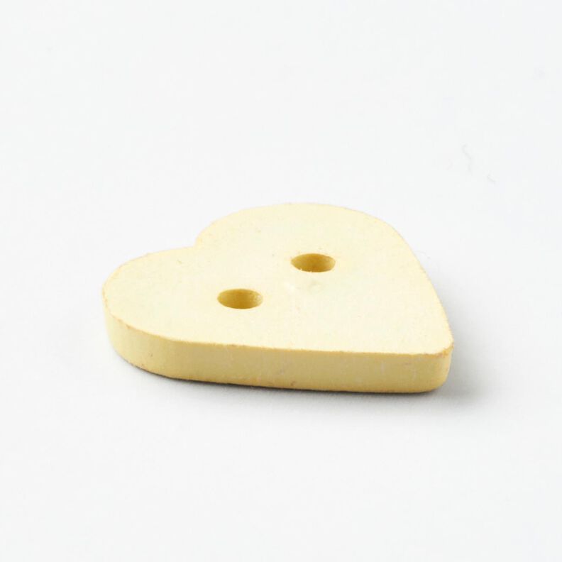 Bottone a forma di cuore [Ø 15 mm] – giallo vaniglia,  image number 3